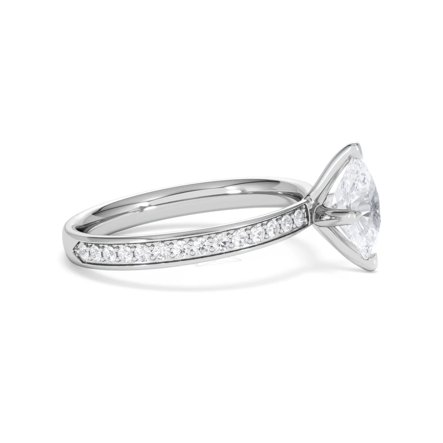 Origin Twist 1.00ct Oval Cut Lab Diamond Solitaire Engagement Ring with Side Stones in Platinum - Image 23