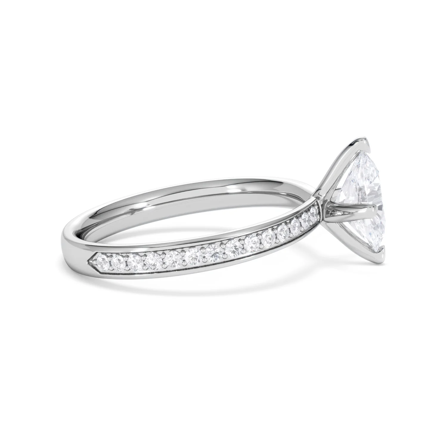 Origin Twist 1.00ct Oval Cut Lab Diamond Solitaire Engagement Ring with Side Stones in Platinum - Image 26