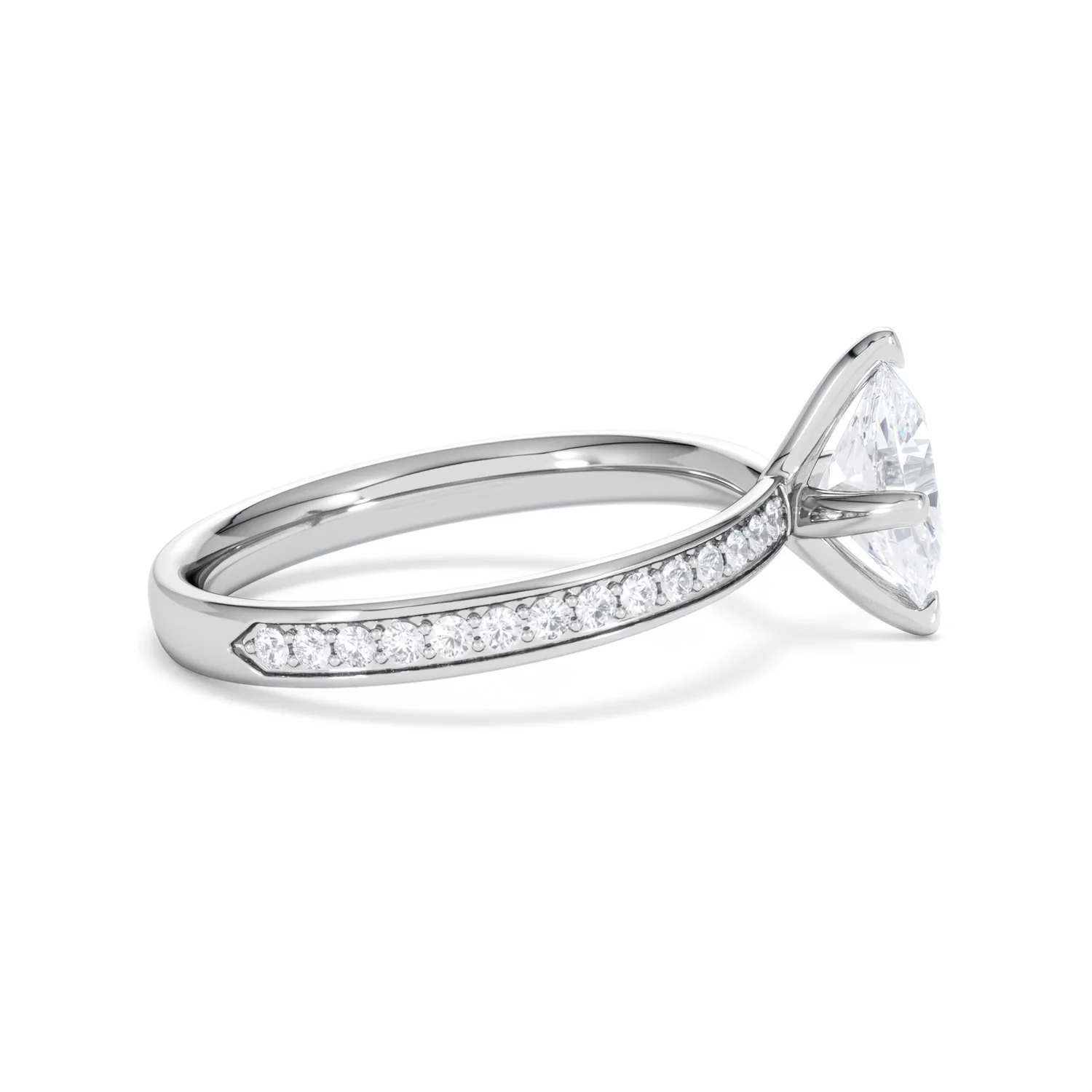 Origin Twist 1.00ct Oval Cut Lab Diamond Solitaire Engagement Ring with Side Stones in Platinum - Image 27