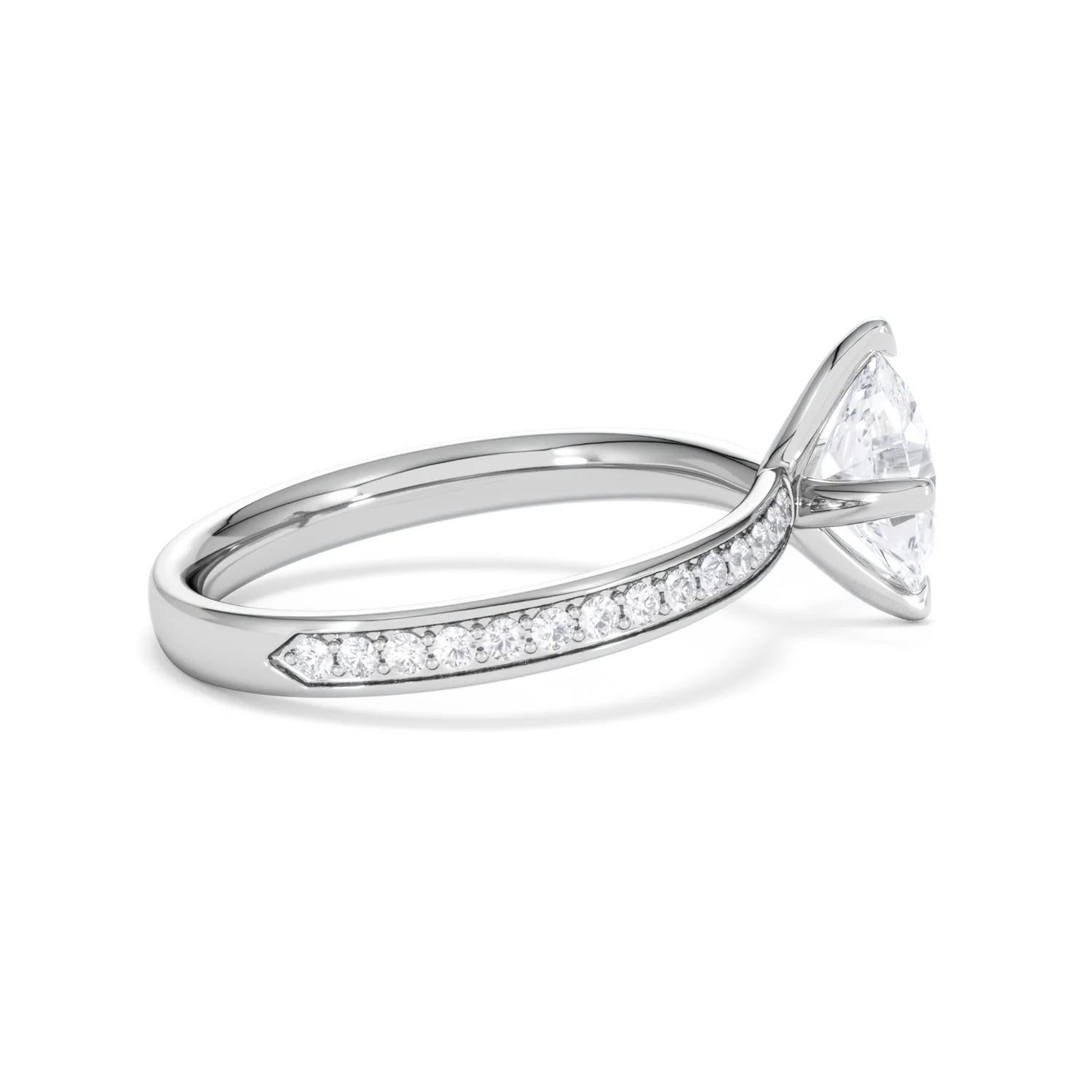 Origin Twist 1.00ct Oval Cut Lab Diamond Solitaire Engagement Ring with Side Stones in Platinum - Image 29