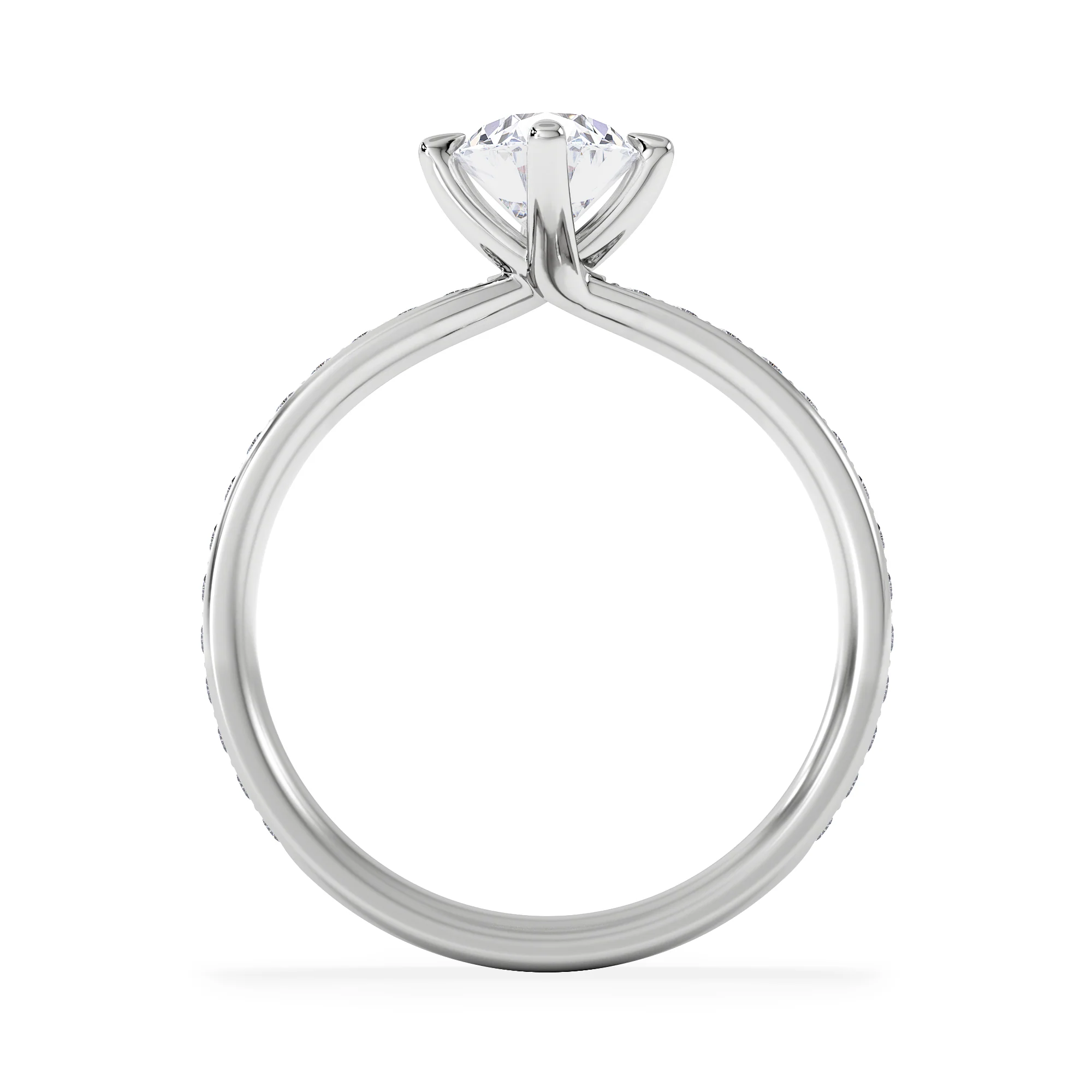 Origin Twist 1.00ct Oval Cut Lab Diamond Solitaire Engagement Ring with Side Stones in Platinum - Image 3