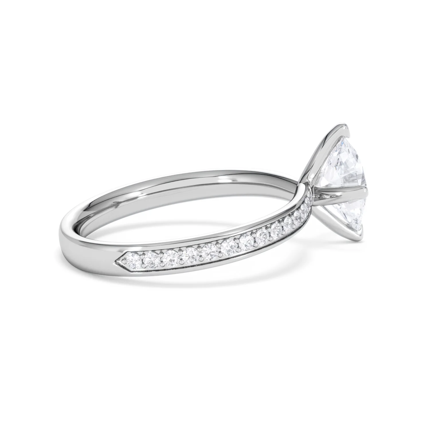 Origin Twist 1.00ct Oval Cut Lab Diamond Solitaire Engagement Ring with Side Stones in Platinum - Image 30