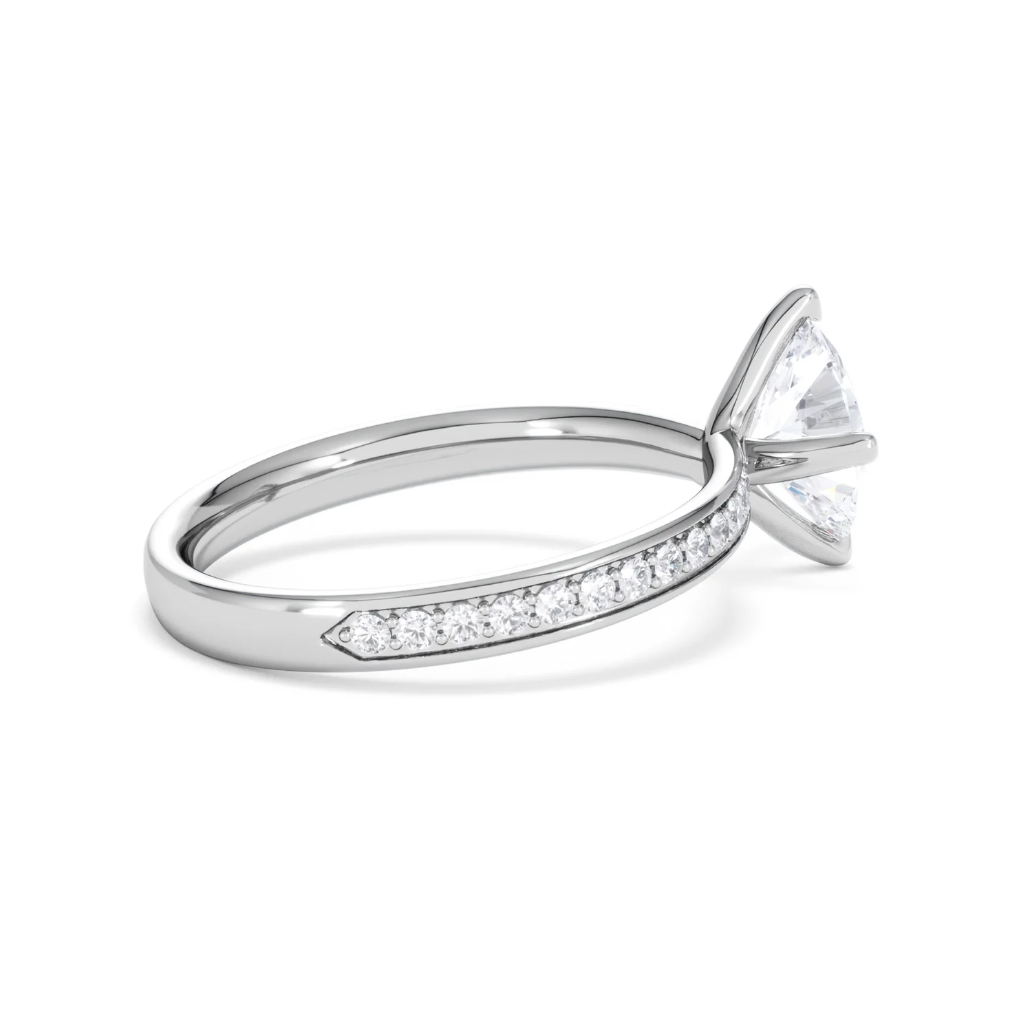Origin Twist 1.00ct Oval Cut Lab Diamond Solitaire Engagement Ring with Side Stones in Platinum - Image 32