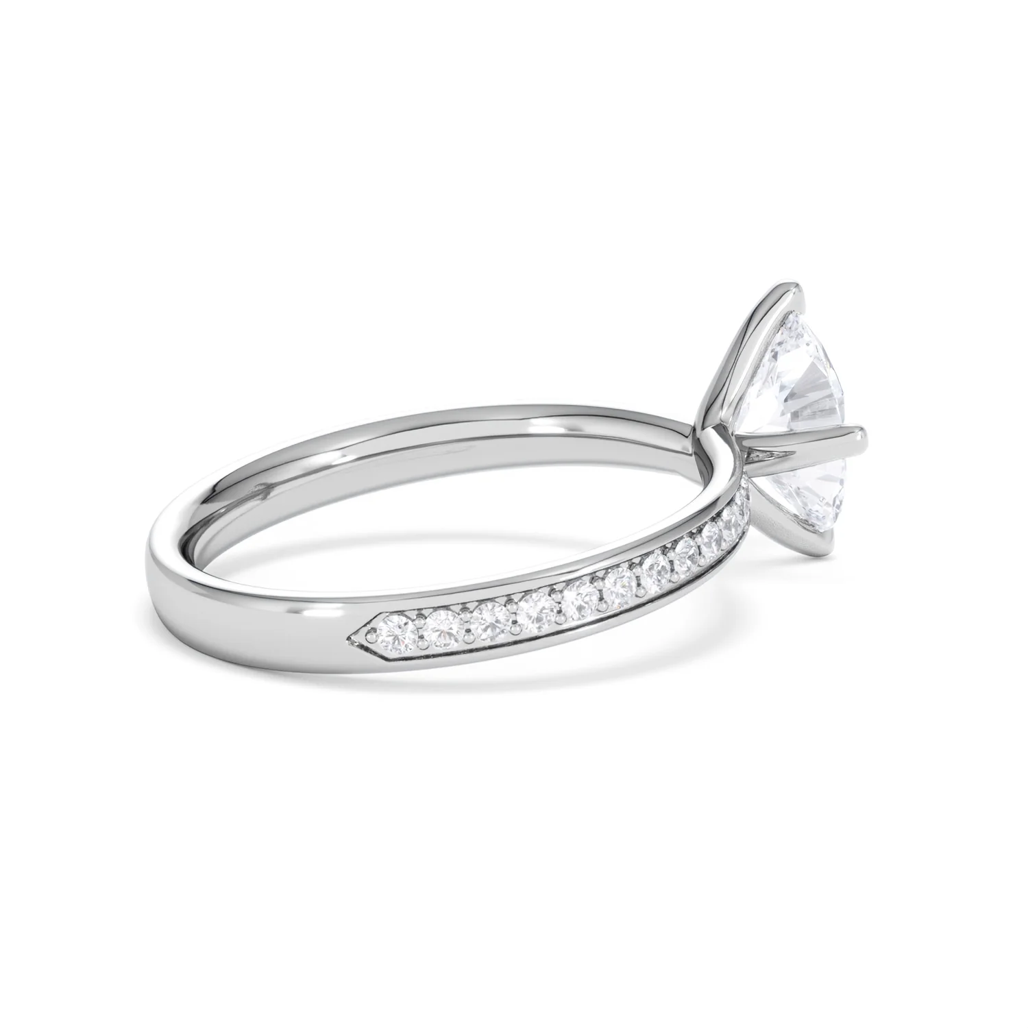 Origin Twist 1.00ct Oval Cut Lab Diamond Solitaire Engagement Ring with Side Stones in Platinum - Image 33