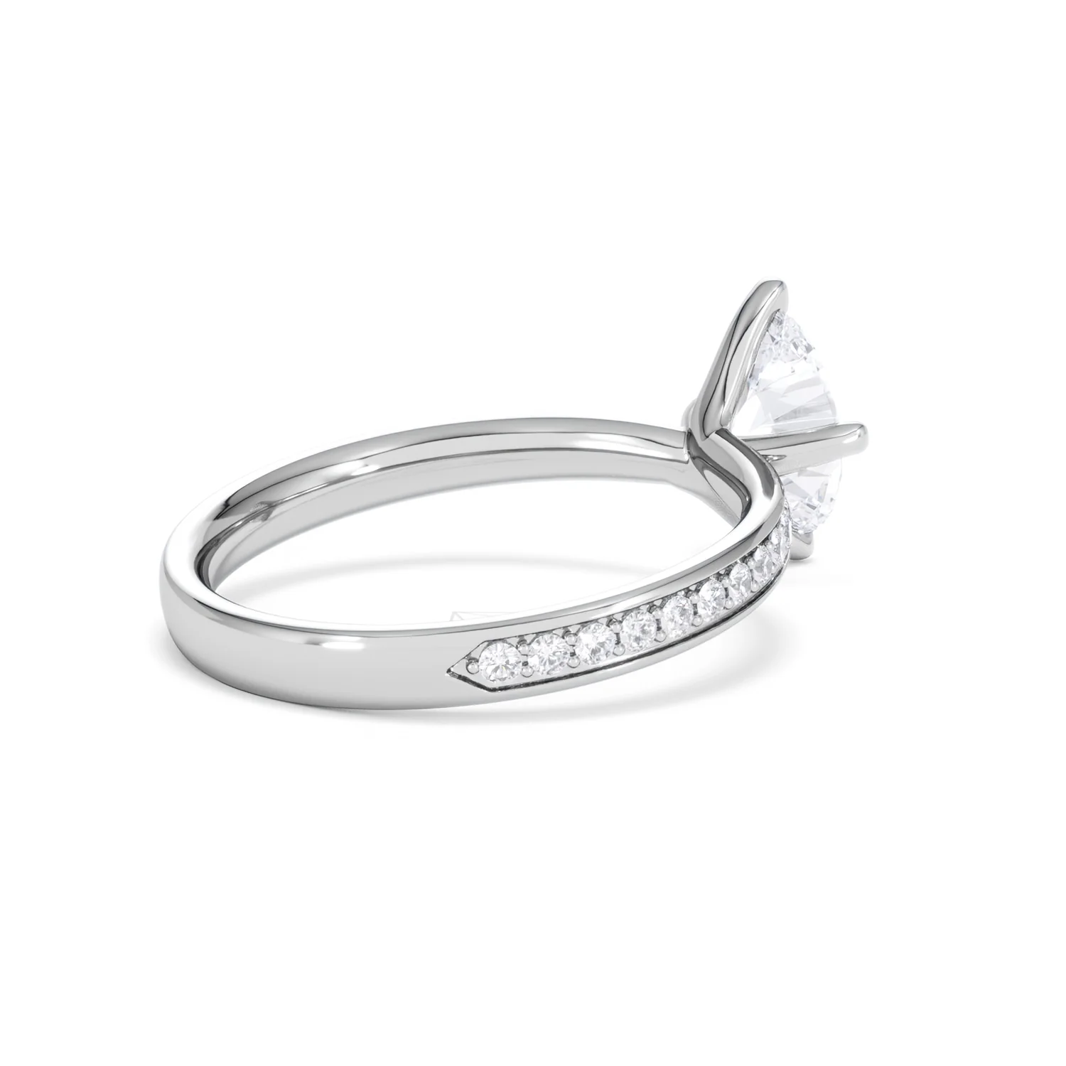 Origin Twist 1.00ct Oval Cut Lab Diamond Solitaire Engagement Ring with Side Stones in Platinum - Image 36