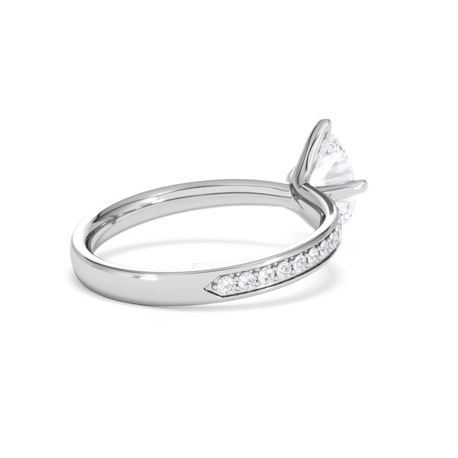 Origin Twist 1.00ct Oval Cut Lab Diamond Solitaire Engagement Ring with Side Stones in Platinum - Image 37