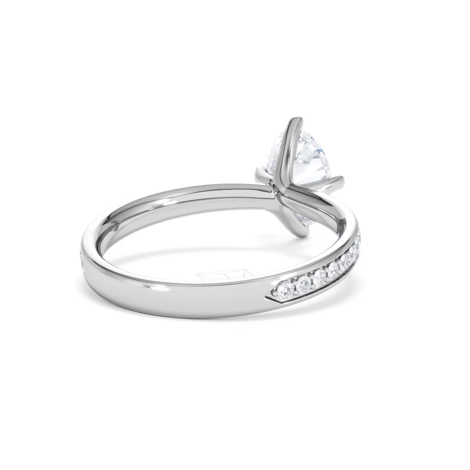 Origin Twist 1.00ct Oval Cut Lab Diamond Solitaire Engagement Ring with Side Stones in Platinum - Image 41