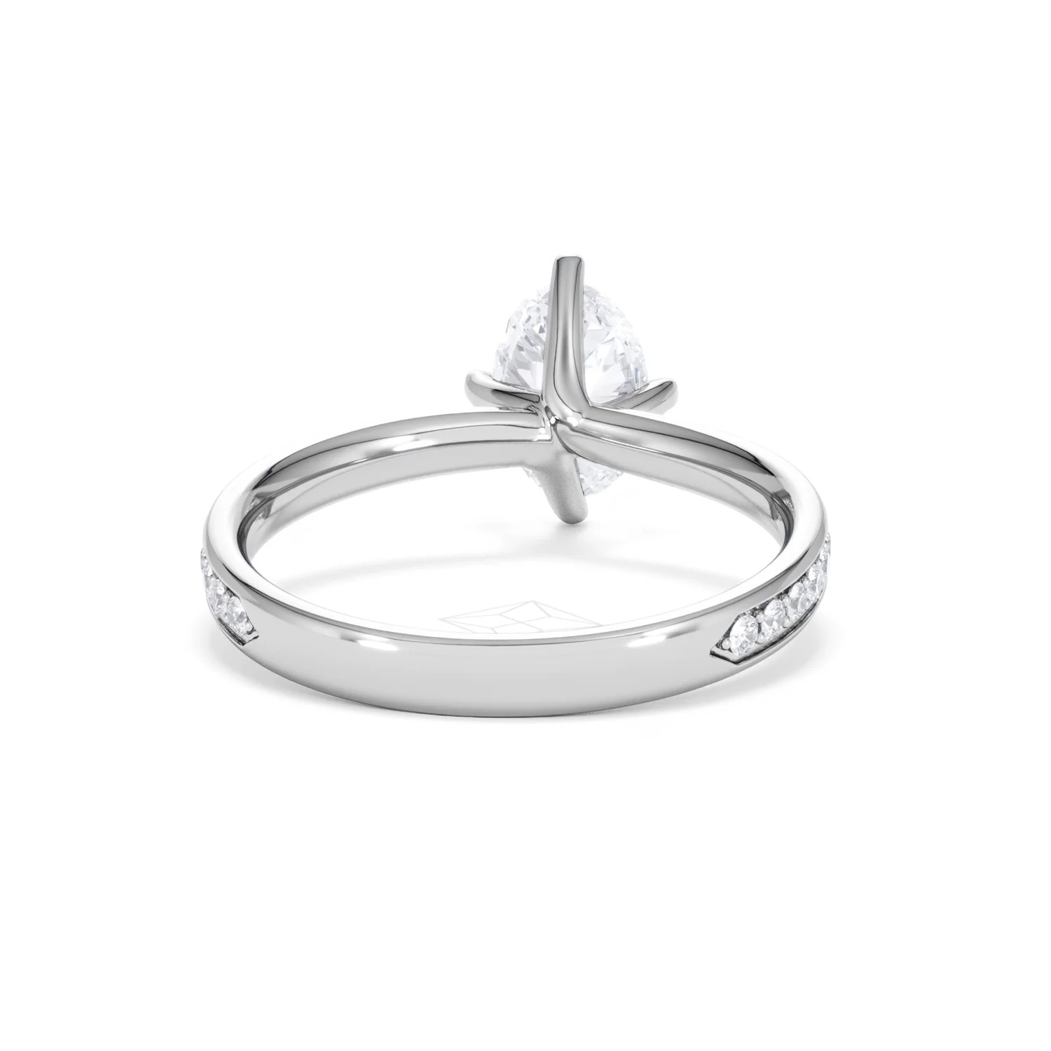 Origin Twist 1.00ct Oval Cut Lab Diamond Solitaire Engagement Ring with Side Stones in Platinum - Image 45