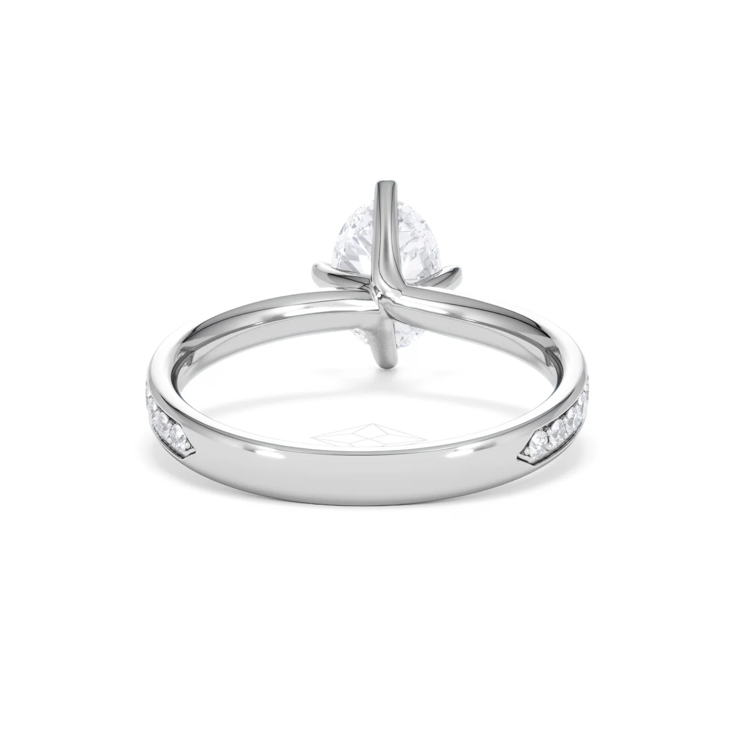Origin Twist 1.00ct Oval Cut Lab Diamond Solitaire Engagement Ring with Side Stones in Platinum - Image 46