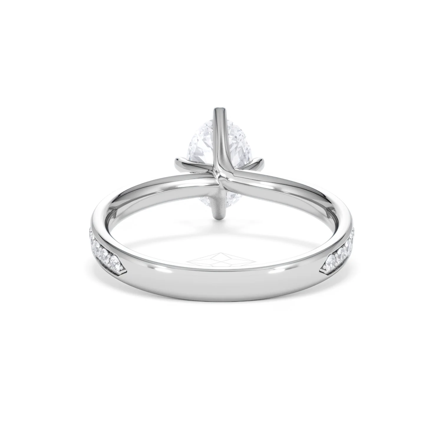 Origin Twist 1.00ct Oval Cut Lab Diamond Solitaire Engagement Ring with Side Stones in Platinum - Image 47