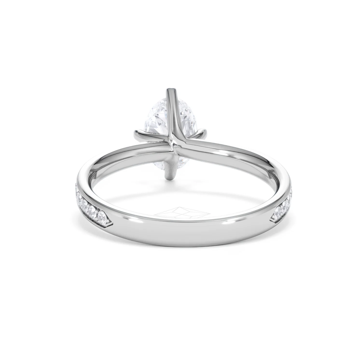 Origin Twist 1.00ct Oval Cut Lab Diamond Solitaire Engagement Ring with Side Stones in Platinum - Image 48