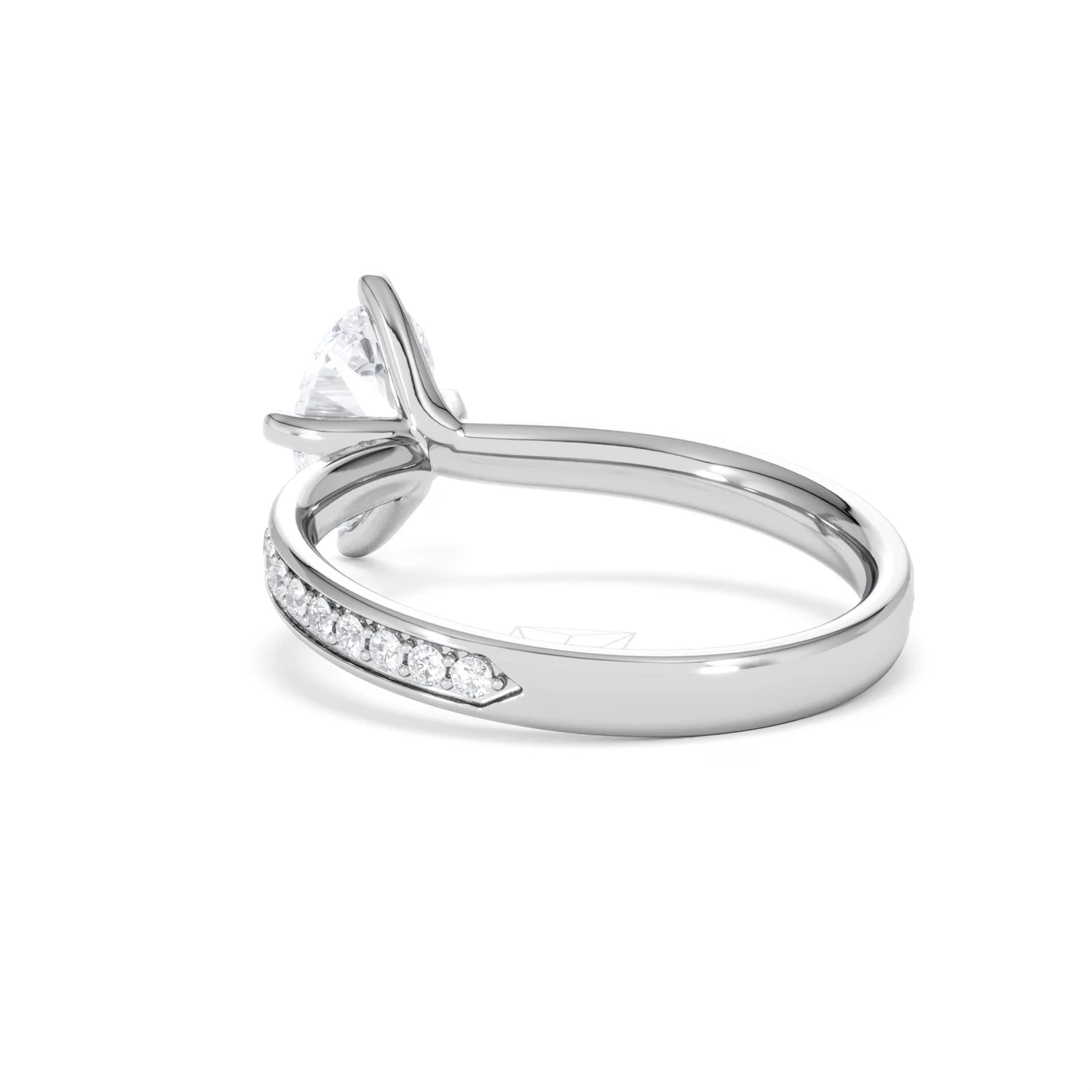 Origin Twist 1.00ct Oval Cut Lab Diamond Solitaire Engagement Ring with Side Stones in Platinum - Image 54
