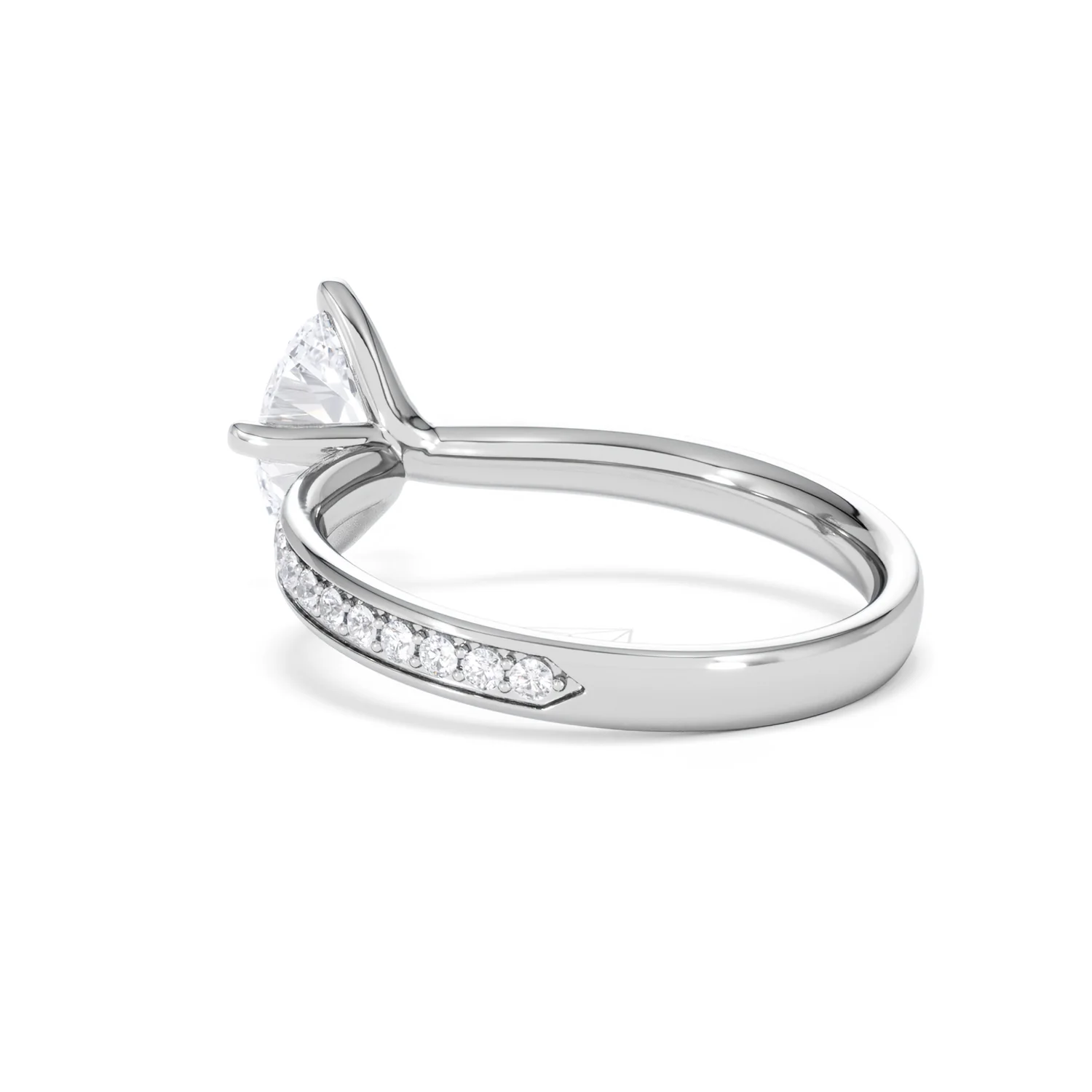 Origin Twist 1.00ct Oval Cut Lab Diamond Solitaire Engagement Ring with Side Stones in Platinum - Image 56