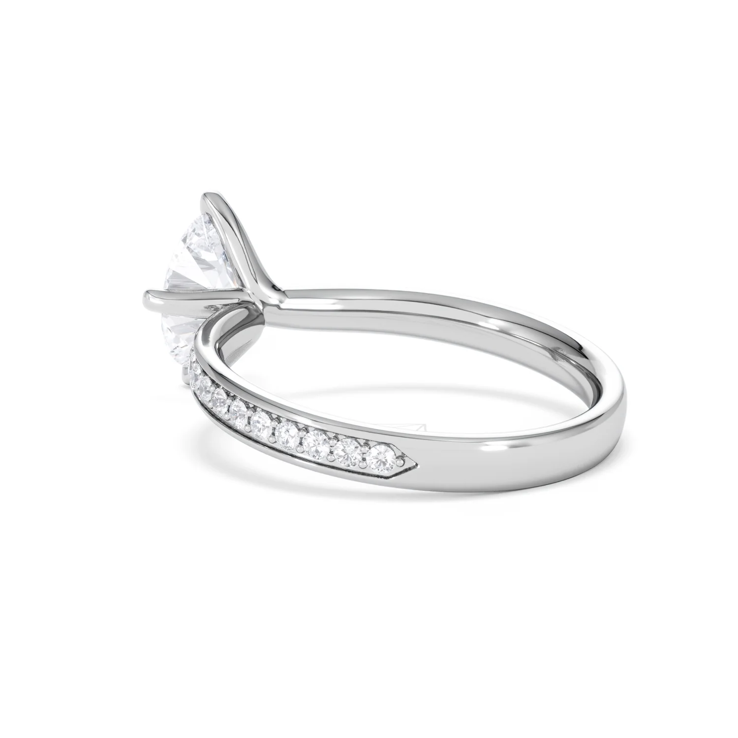 Origin Twist 1.00ct Oval Cut Lab Diamond Solitaire Engagement Ring with Side Stones in Platinum - Image 57
