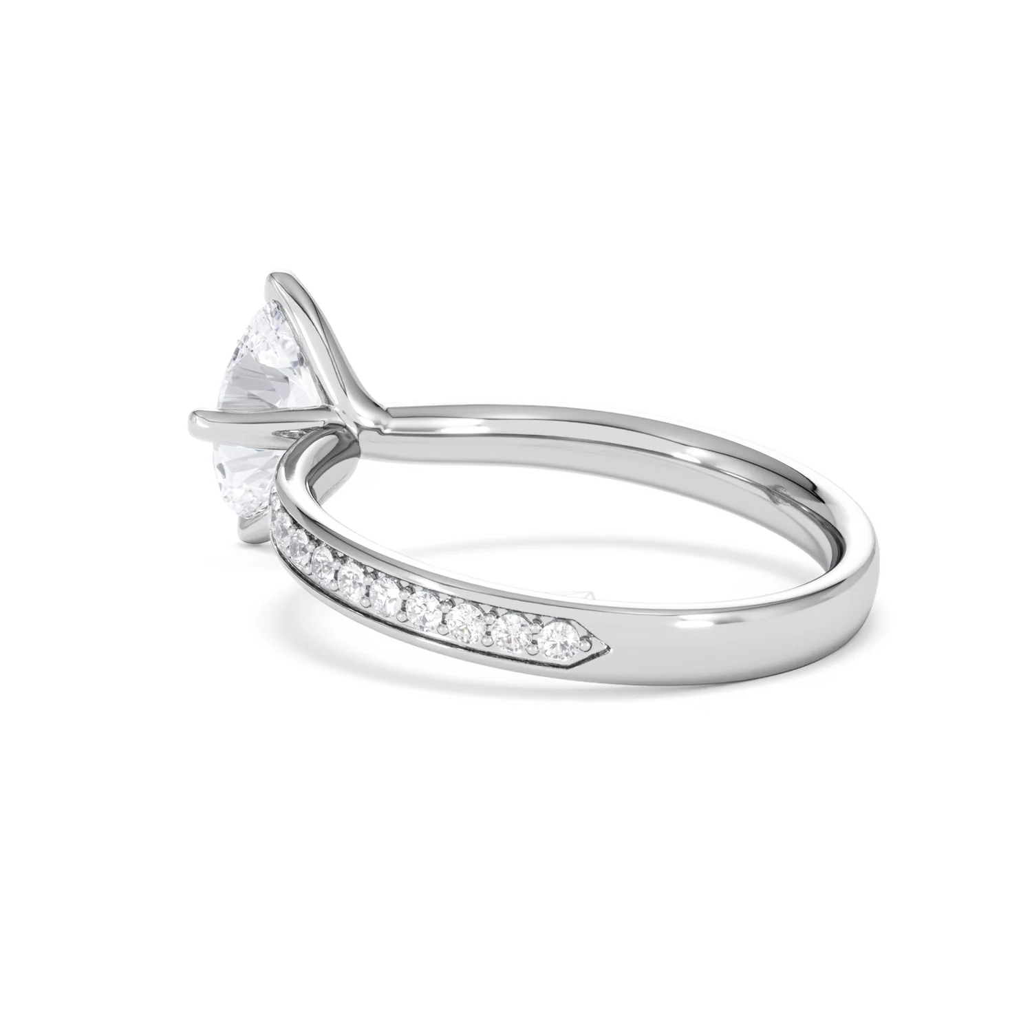 Origin Twist 1.00ct Oval Cut Lab Diamond Solitaire Engagement Ring with Side Stones in Platinum - Image 58