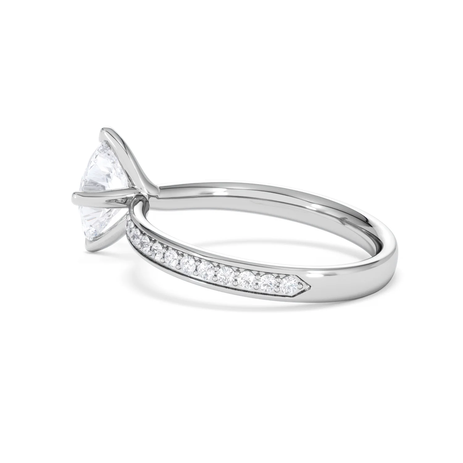 Origin Twist 1.00ct Oval Cut Lab Diamond Solitaire Engagement Ring with Side Stones in Platinum - Image 61