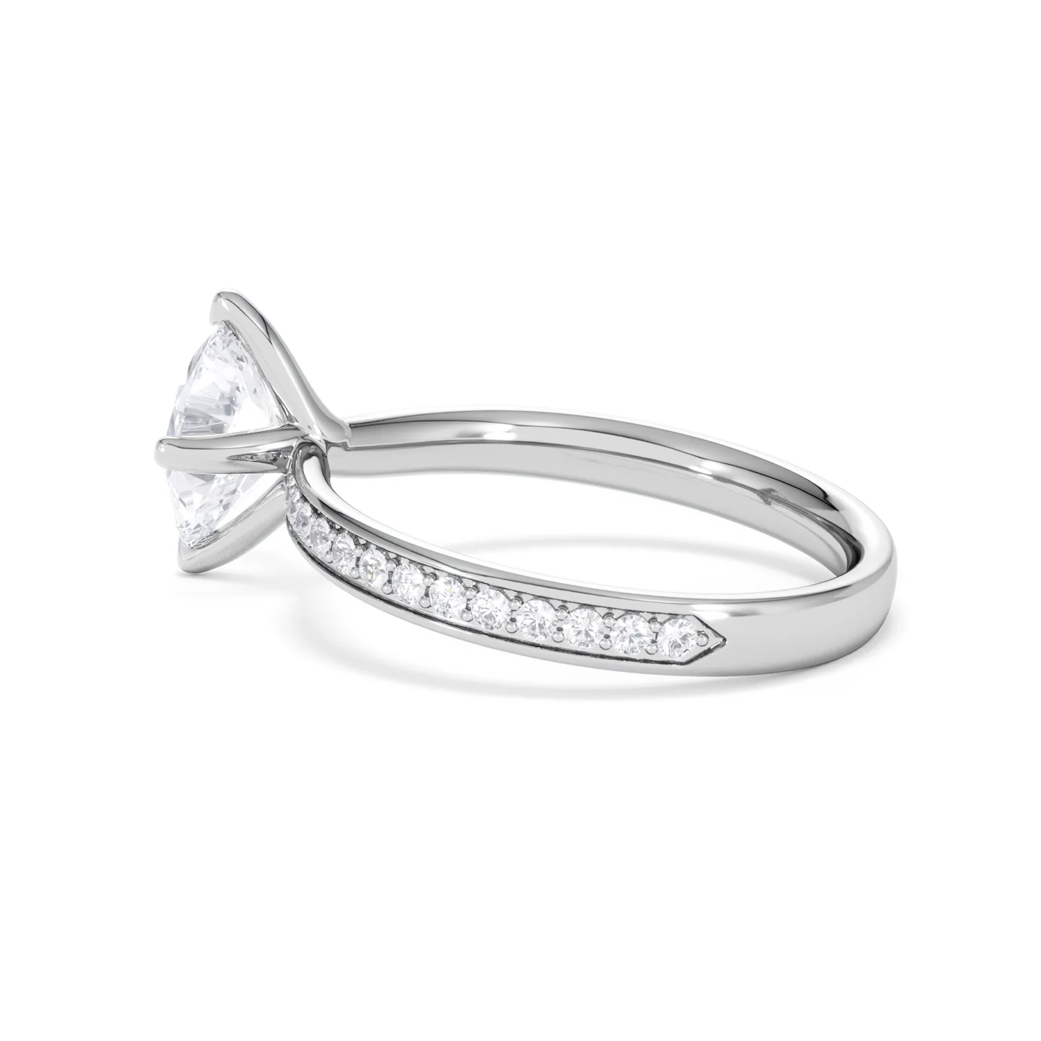 Origin Twist 1.00ct Oval Cut Lab Diamond Solitaire Engagement Ring with Side Stones in Platinum - Image 62