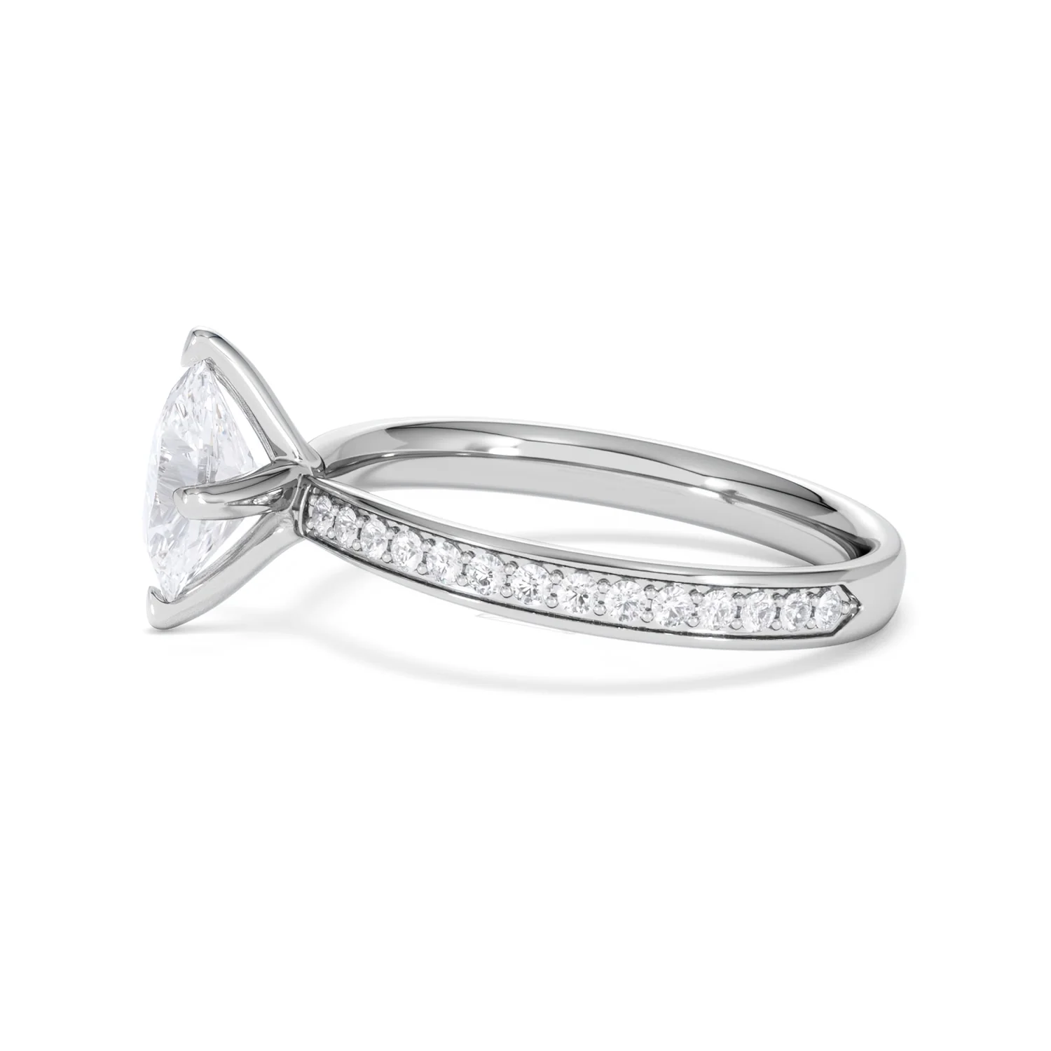 Origin Twist 1.00ct Oval Cut Lab Diamond Solitaire Engagement Ring with Side Stones in Platinum - Image 69