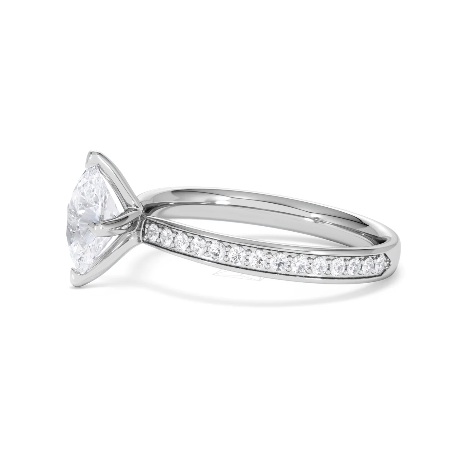 Origin Twist 1.00ct Oval Cut Lab Diamond Solitaire Engagement Ring with Side Stones in Platinum - Image 71