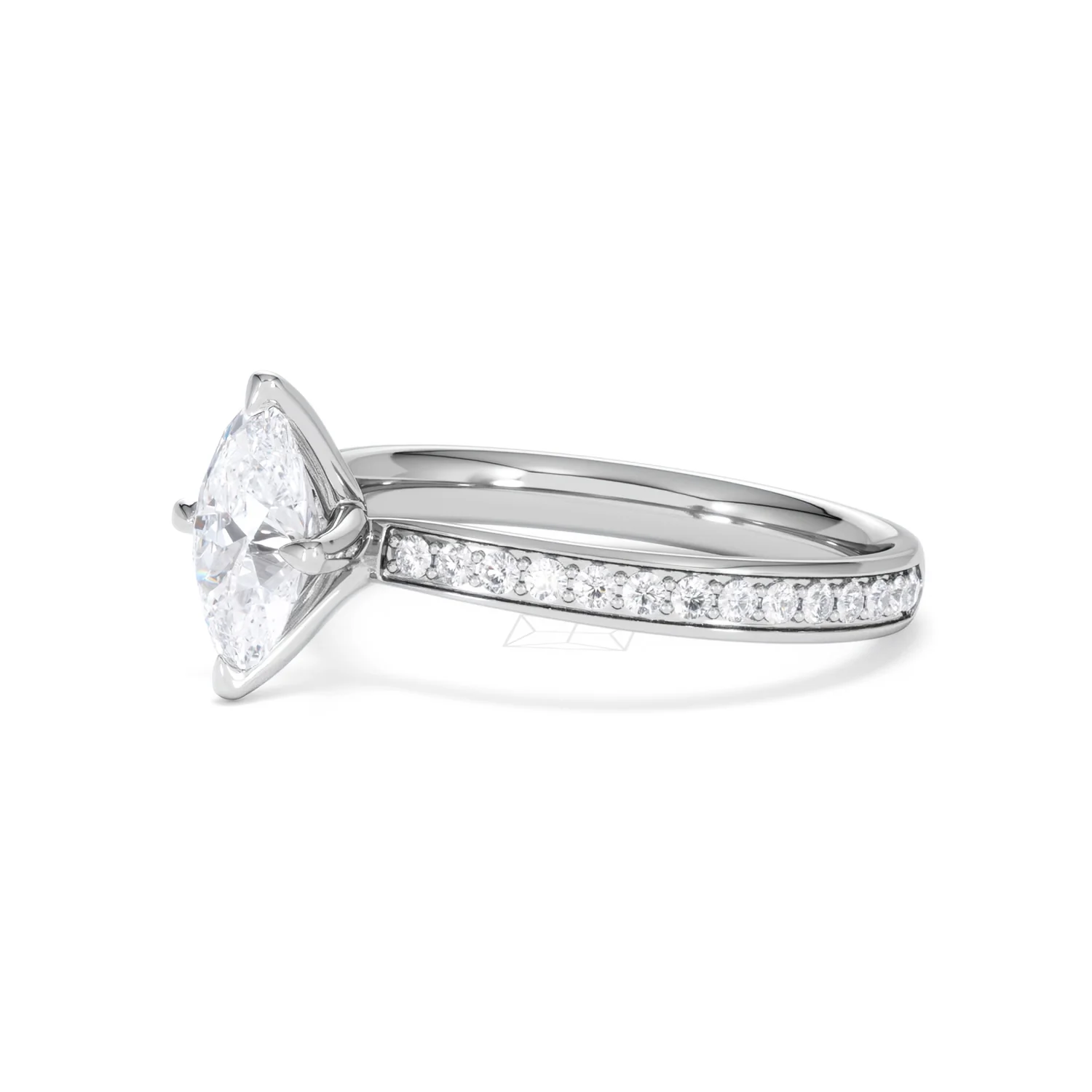 Origin Twist 1.00ct Oval Cut Lab Diamond Solitaire Engagement Ring with Side Stones in Platinum - Image 75