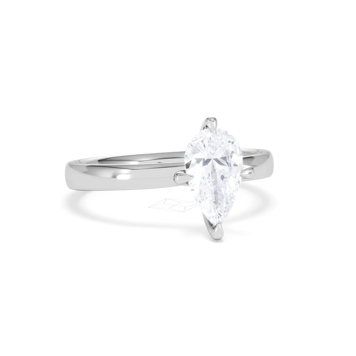 Origin Twist 1.00ct Pear Cut Lab Diamond Solitaire Engagement Ring in 18K White Gold - Image 11