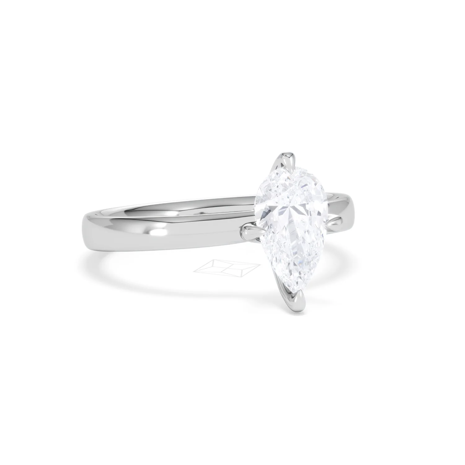 Origin Twist 1.00ct Pear Cut Lab Diamond Solitaire Engagement Ring in 18K White Gold - Image 12