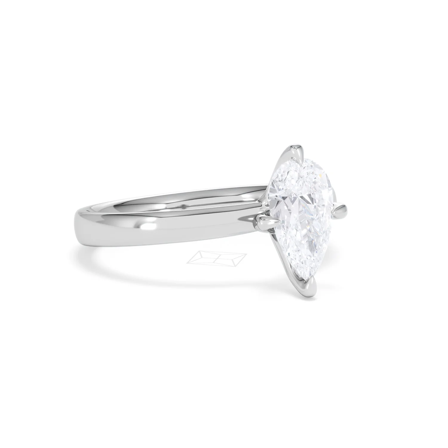 Origin Twist 1.00ct Pear Cut Lab Diamond Solitaire Engagement Ring in 18K White Gold - Image 14