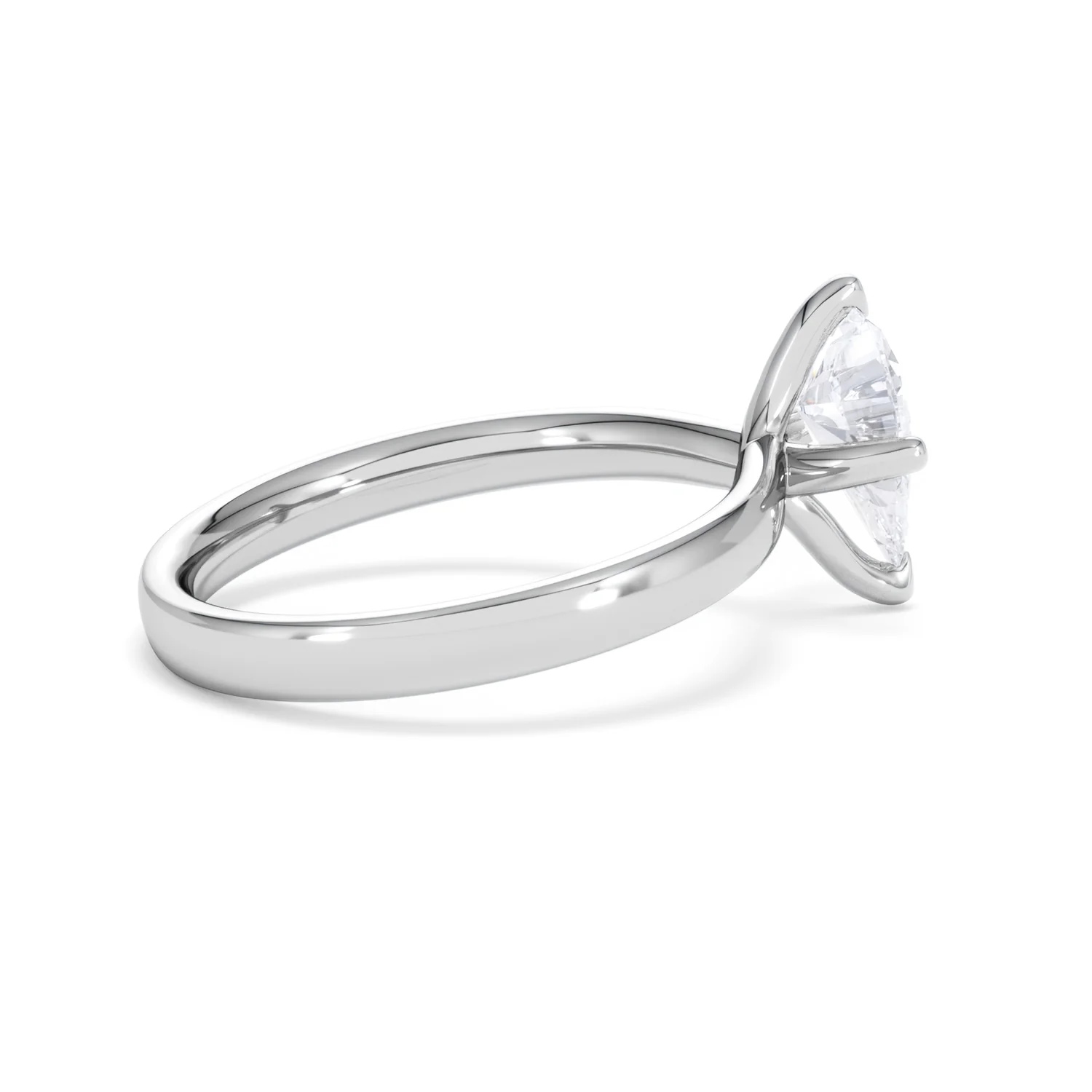 Origin Twist 1.00ct Pear Cut Lab Diamond Solitaire Engagement Ring in 18K White Gold - Image 31