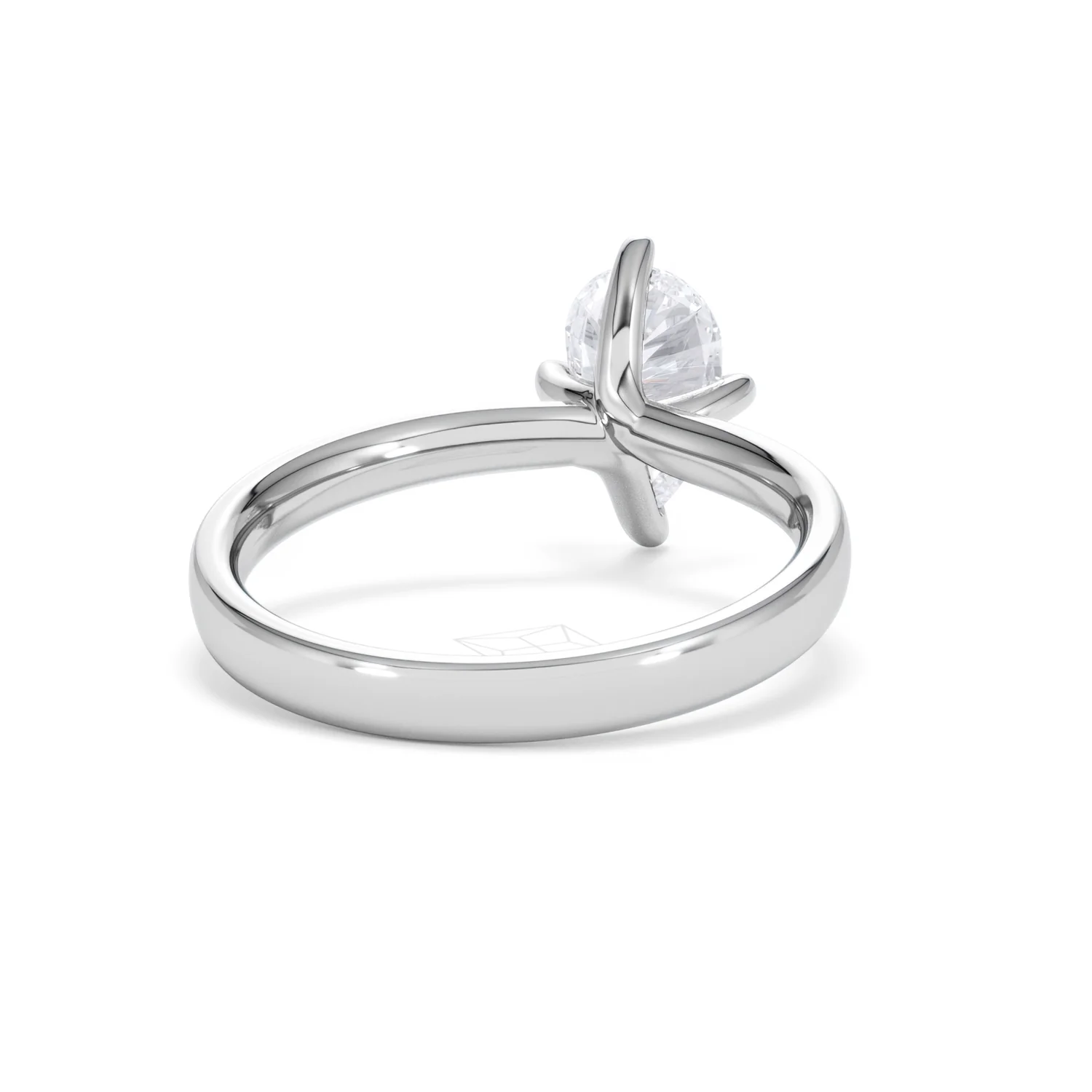 Origin Twist 1.00ct Pear Cut Lab Diamond Solitaire Engagement Ring in 18K White Gold - Image 43