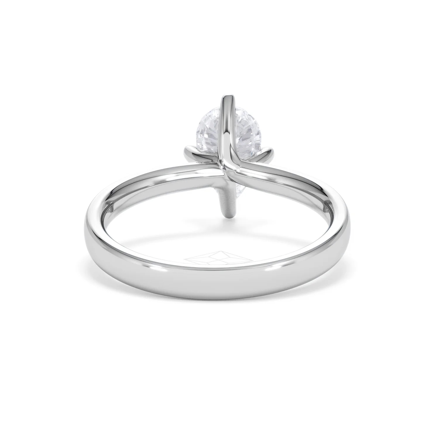 Origin Twist 1.00ct Pear Cut Lab Diamond Solitaire Engagement Ring in 18K White Gold - Image 46