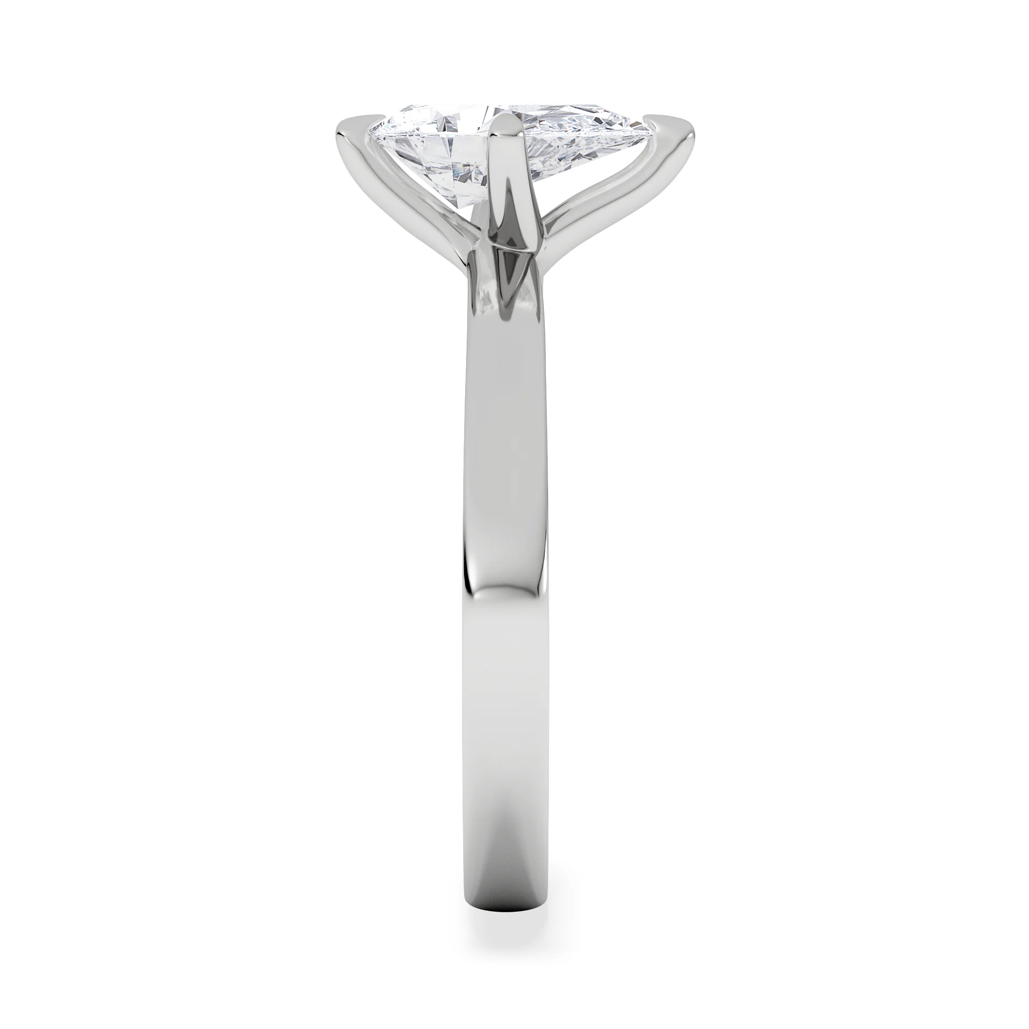Origin Twist 1.00ct Pear Cut Lab Diamond Solitaire Engagement Ring in 18K White Gold - Image 5