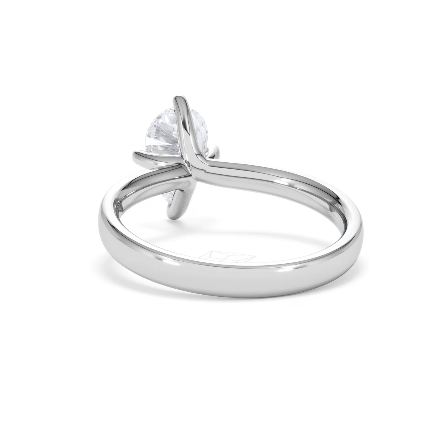 Origin Twist 1.00ct Pear Cut Lab Diamond Solitaire Engagement Ring in 18K White Gold - Image 51