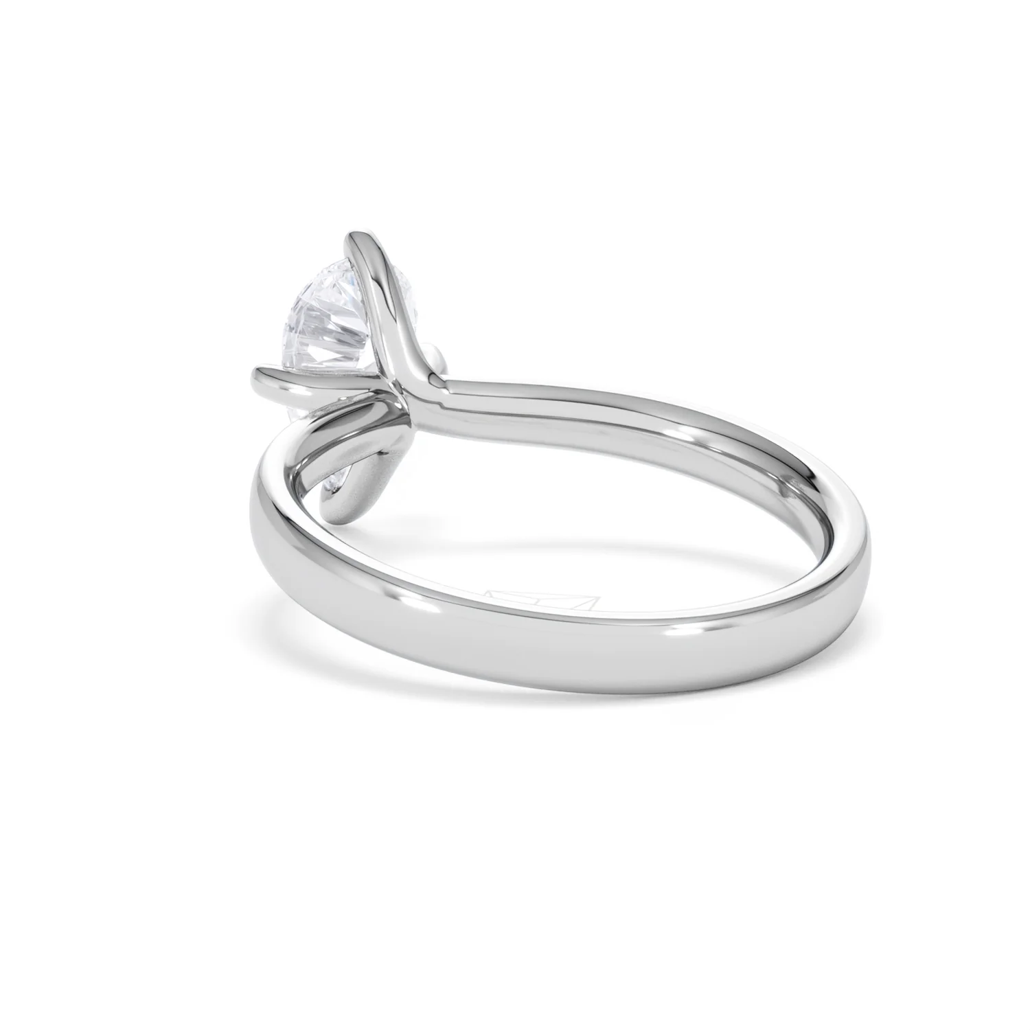 Origin Twist 1.00ct Pear Cut Lab Diamond Solitaire Engagement Ring in 18K White Gold - Image 54