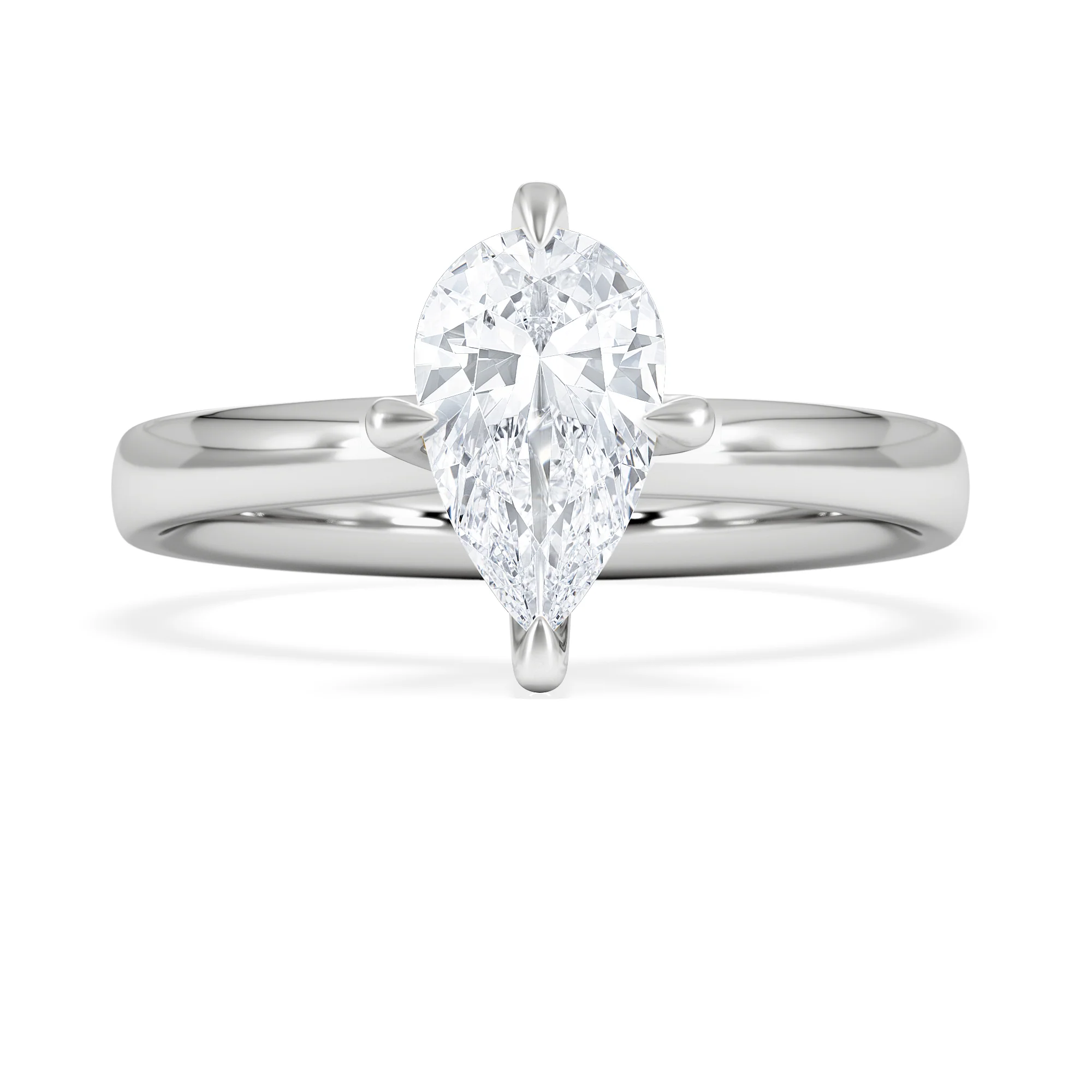 Origin Twist 1.00ct Pear Cut Lab Diamond Solitaire Engagement Ring in 18K White Gold - Image 6