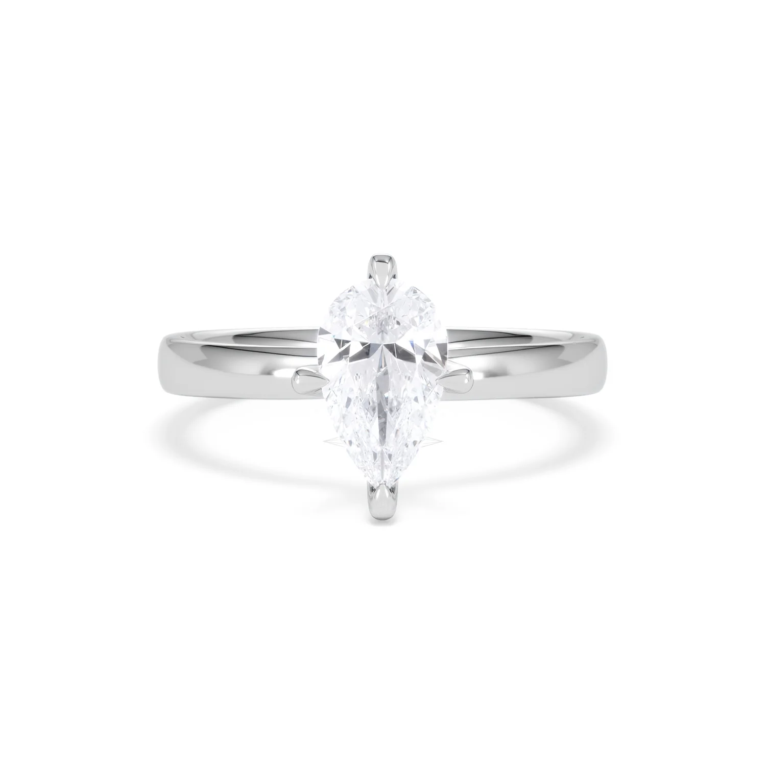 Origin Twist 1.00ct Pear Cut Lab Diamond Solitaire Engagement Ring in 18K White Gold - Image 7