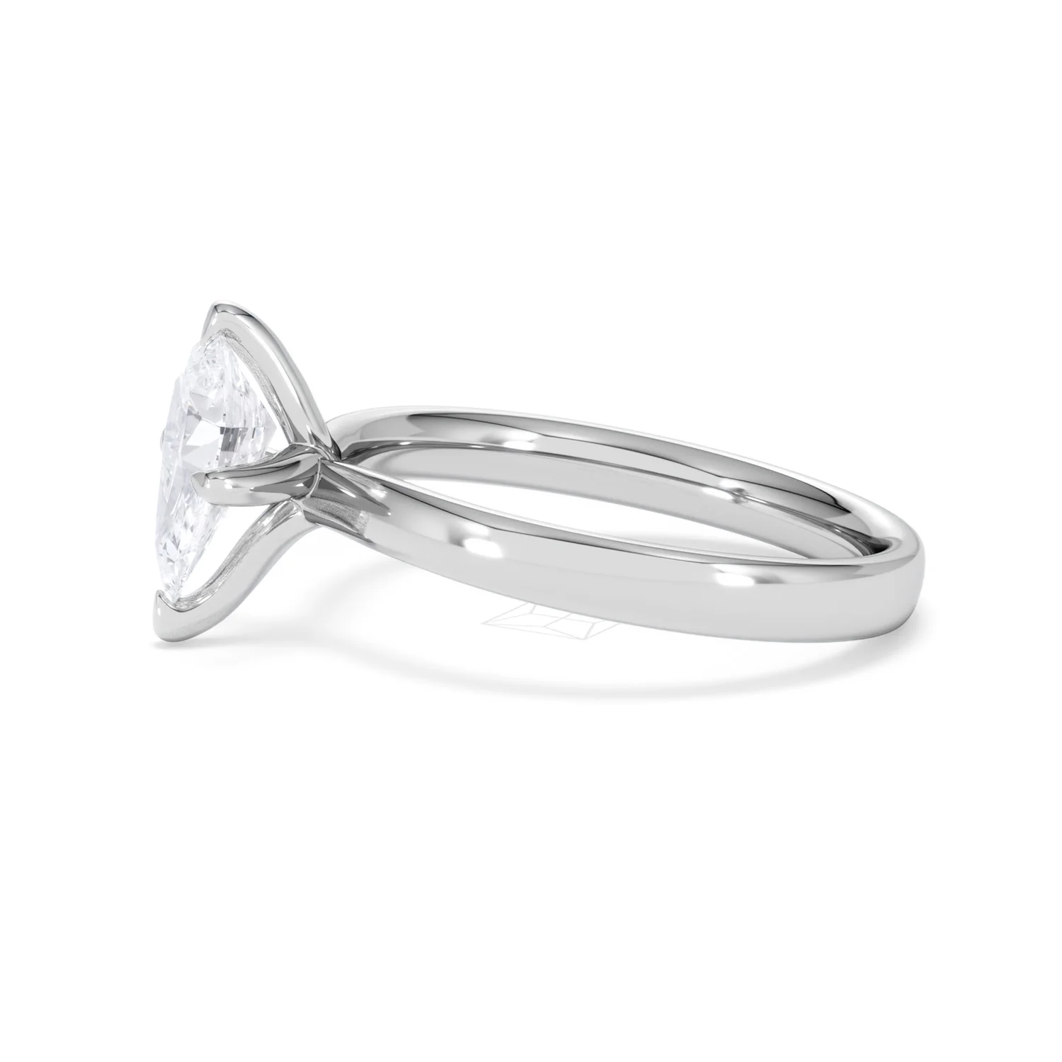 Origin Twist 1.00ct Pear Cut Lab Diamond Solitaire Engagement Ring in 18K White Gold - Image 70
