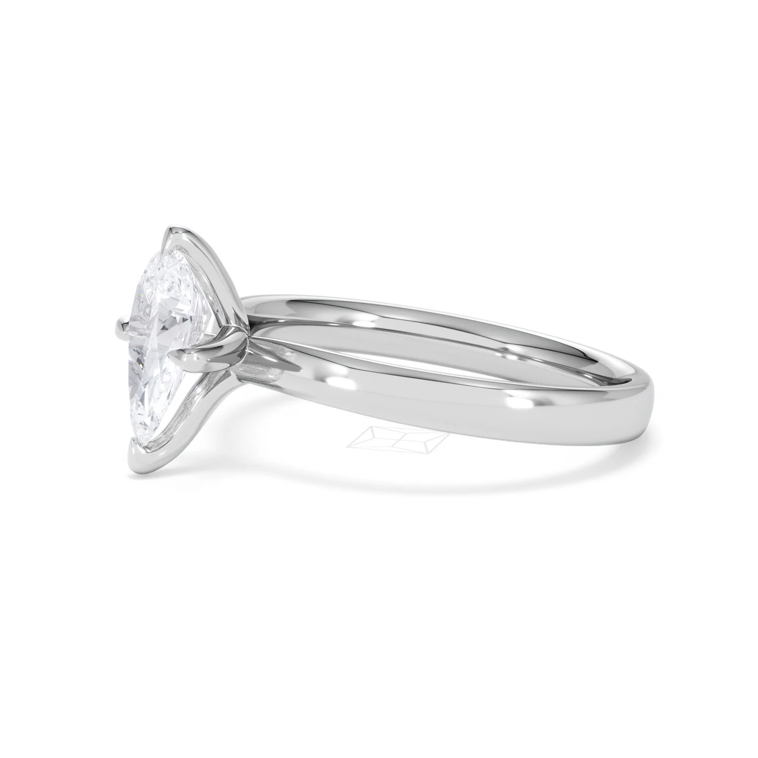 Origin Twist 1.00ct Pear Cut Lab Diamond Solitaire Engagement Ring in 18K White Gold - Image 73