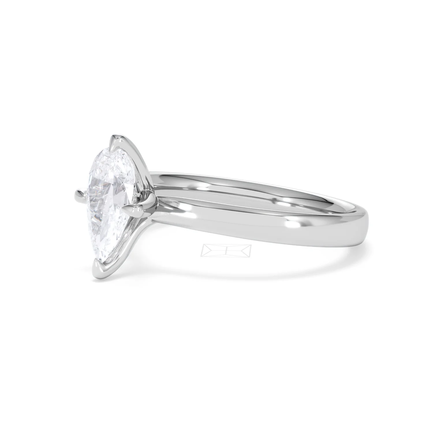 Origin Twist 1.00ct Pear Cut Lab Diamond Solitaire Engagement Ring in 18K White Gold - Image 76