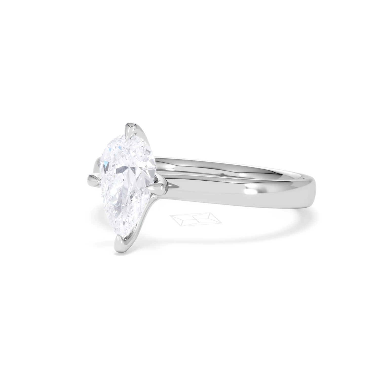 Origin Twist 1.00ct Pear Cut Lab Diamond Solitaire Engagement Ring in 18K White Gold - Image 80