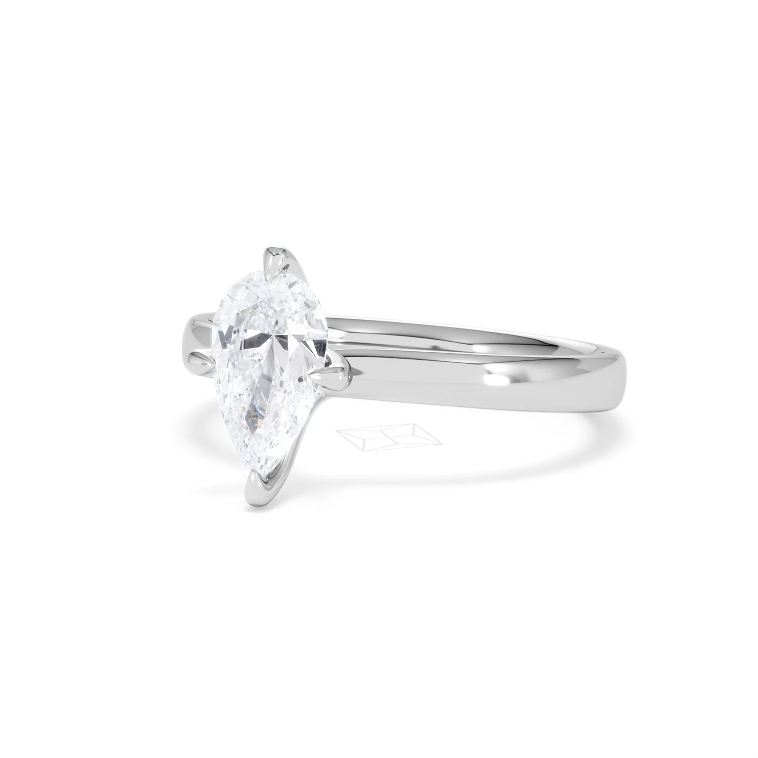 Origin Twist 1.00ct Pear Cut Lab Diamond Solitaire Engagement Ring in 18K White Gold - Image 81