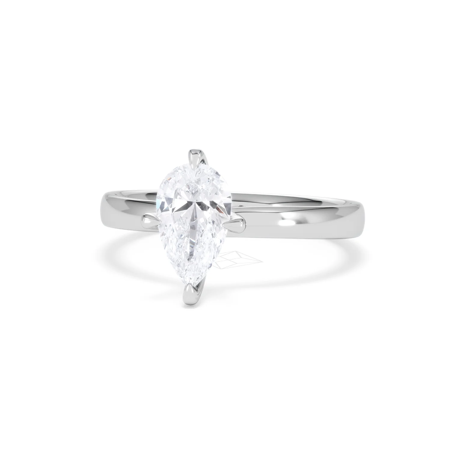 Origin Twist 1.00ct Pear Cut Lab Diamond Solitaire Engagement Ring in 18K White Gold - Image 84