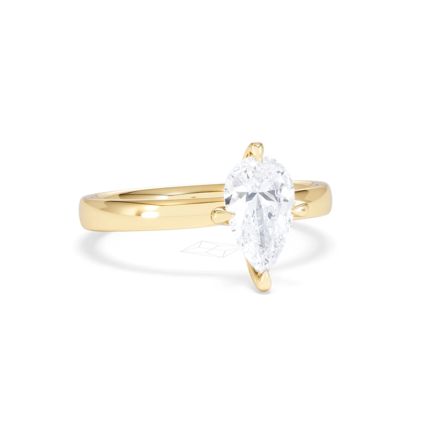 Origin Twist 1.00ct Pear Cut Lab Diamond Solitaire Engagement Ring in 18K Yellow Gold - Image 11