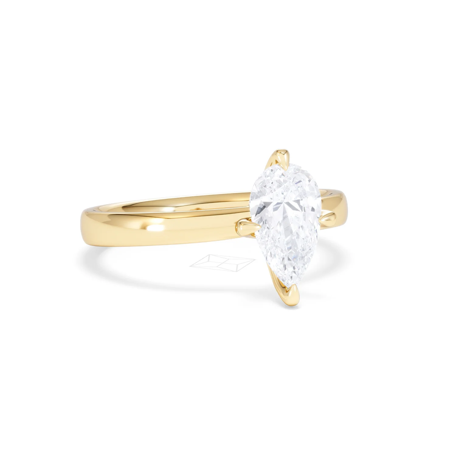 Origin Twist 1.00ct Pear Cut Lab Diamond Solitaire Engagement Ring in 18K Yellow Gold - Image 12