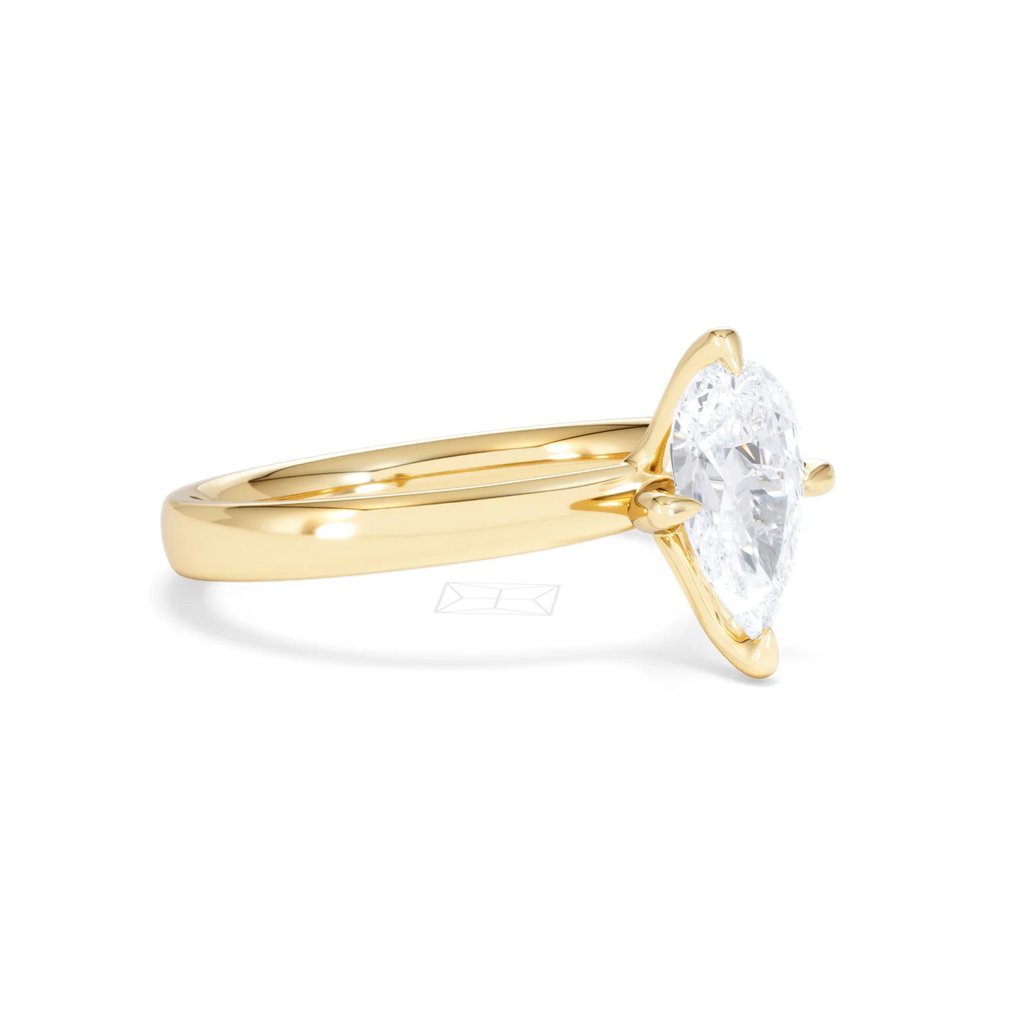 Origin Twist 1.00ct Pear Cut Lab Diamond Solitaire Engagement Ring in 18K Yellow Gold - Image 16