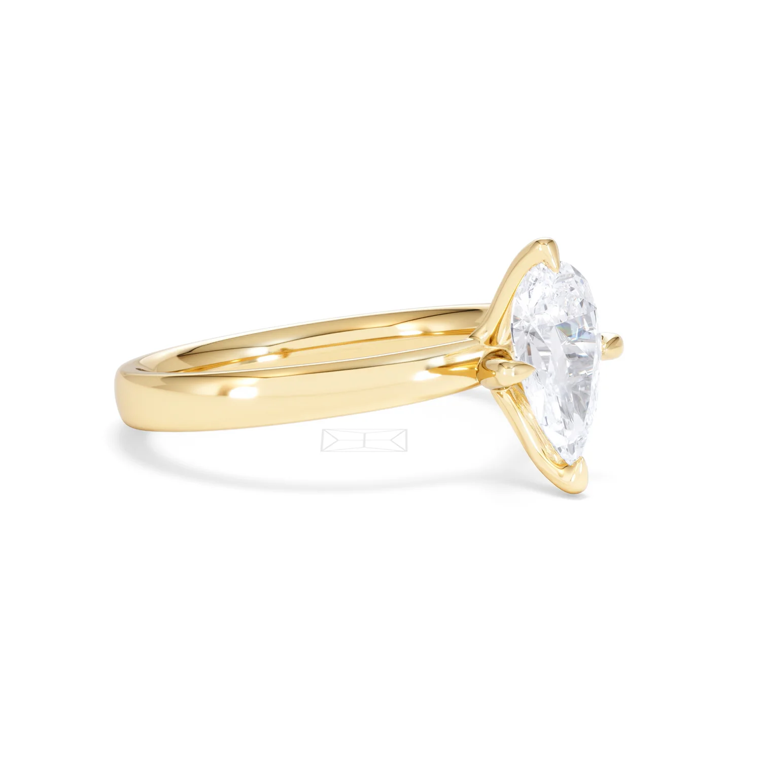 Origin Twist 1.00ct Pear Cut Lab Diamond Solitaire Engagement Ring in 18K Yellow Gold - Image 17