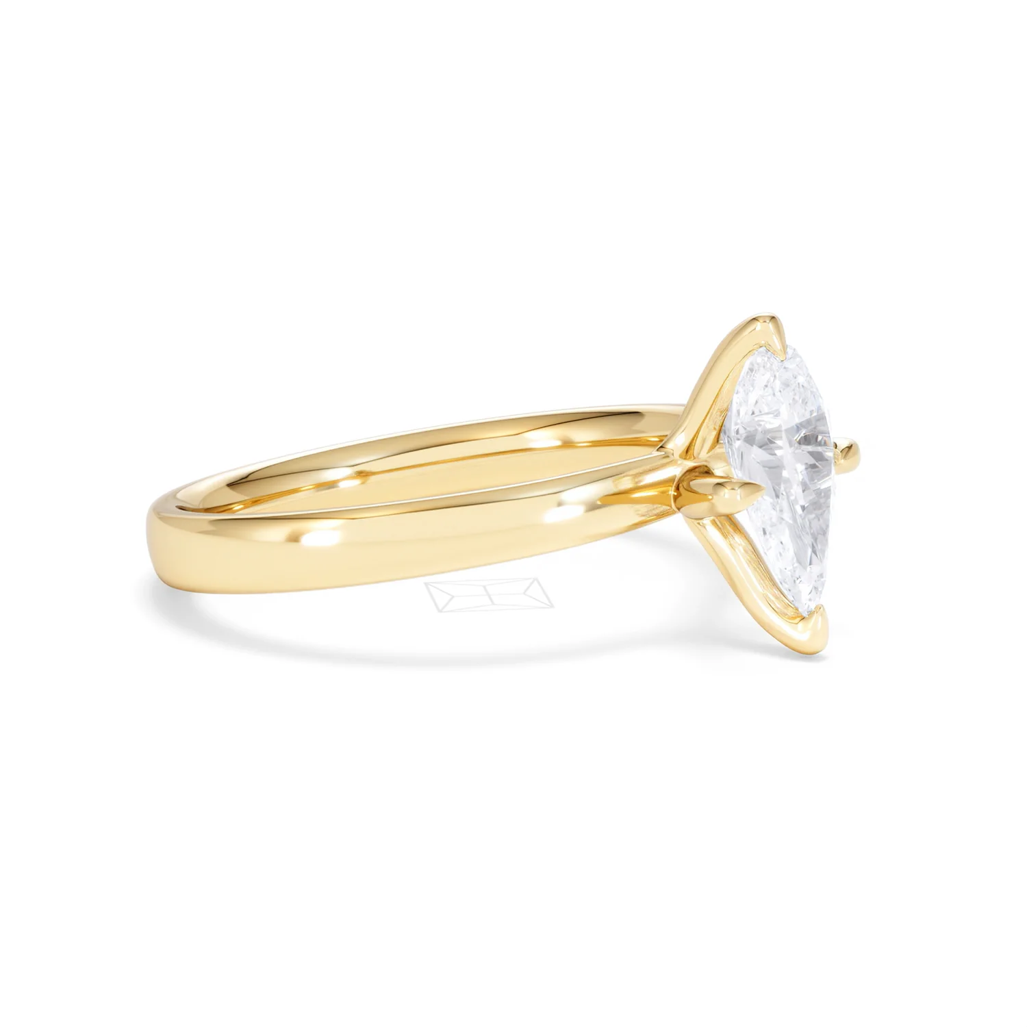 Origin Twist 1.00ct Pear Cut Lab Diamond Solitaire Engagement Ring in 18K Yellow Gold - Image 19
