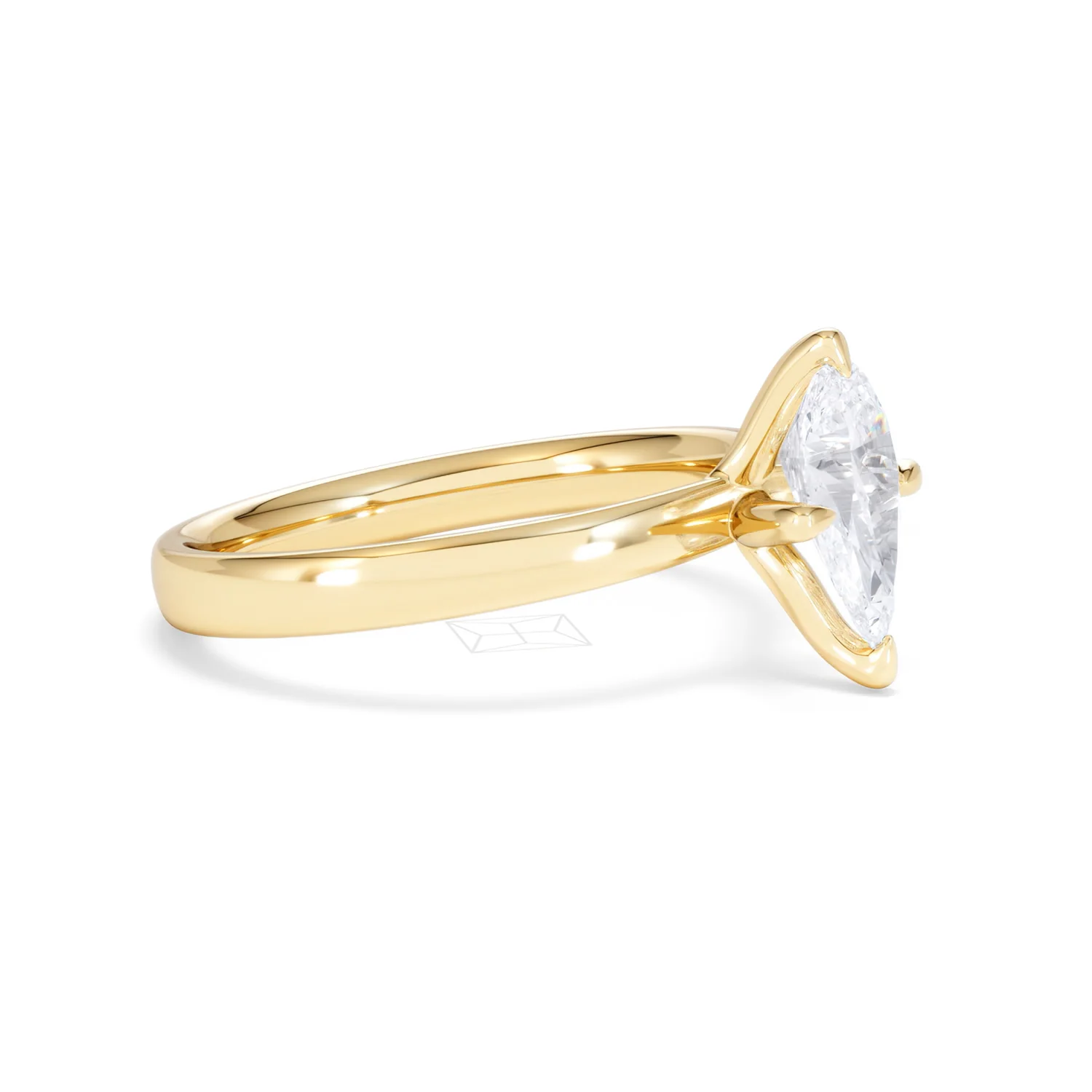 Origin Twist 1.00ct Pear Cut Lab Diamond Solitaire Engagement Ring in 18K Yellow Gold - Image 20