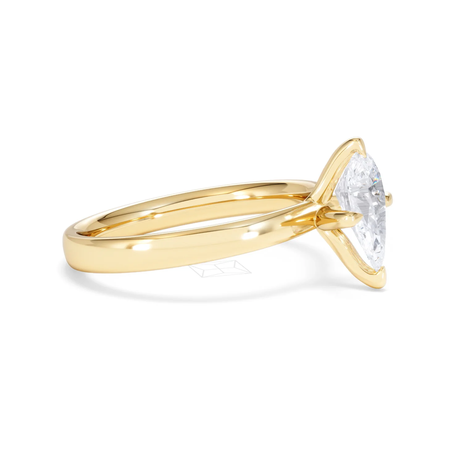 Origin Twist 1.00ct Pear Cut Lab Diamond Solitaire Engagement Ring in 18K Yellow Gold - Image 21
