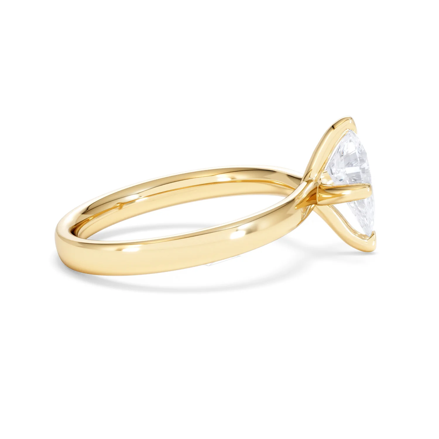 Origin Twist 1.00ct Pear Cut Lab Diamond Solitaire Engagement Ring in 18K Yellow Gold - Image 28
