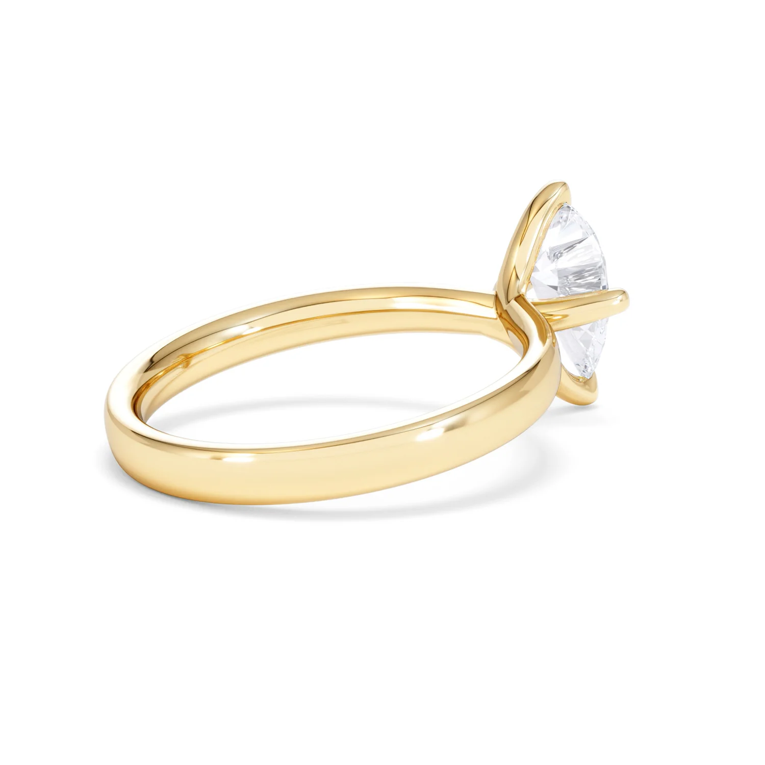 Origin Twist 1.00ct Pear Cut Lab Diamond Solitaire Engagement Ring in 18K Yellow Gold - Image 35